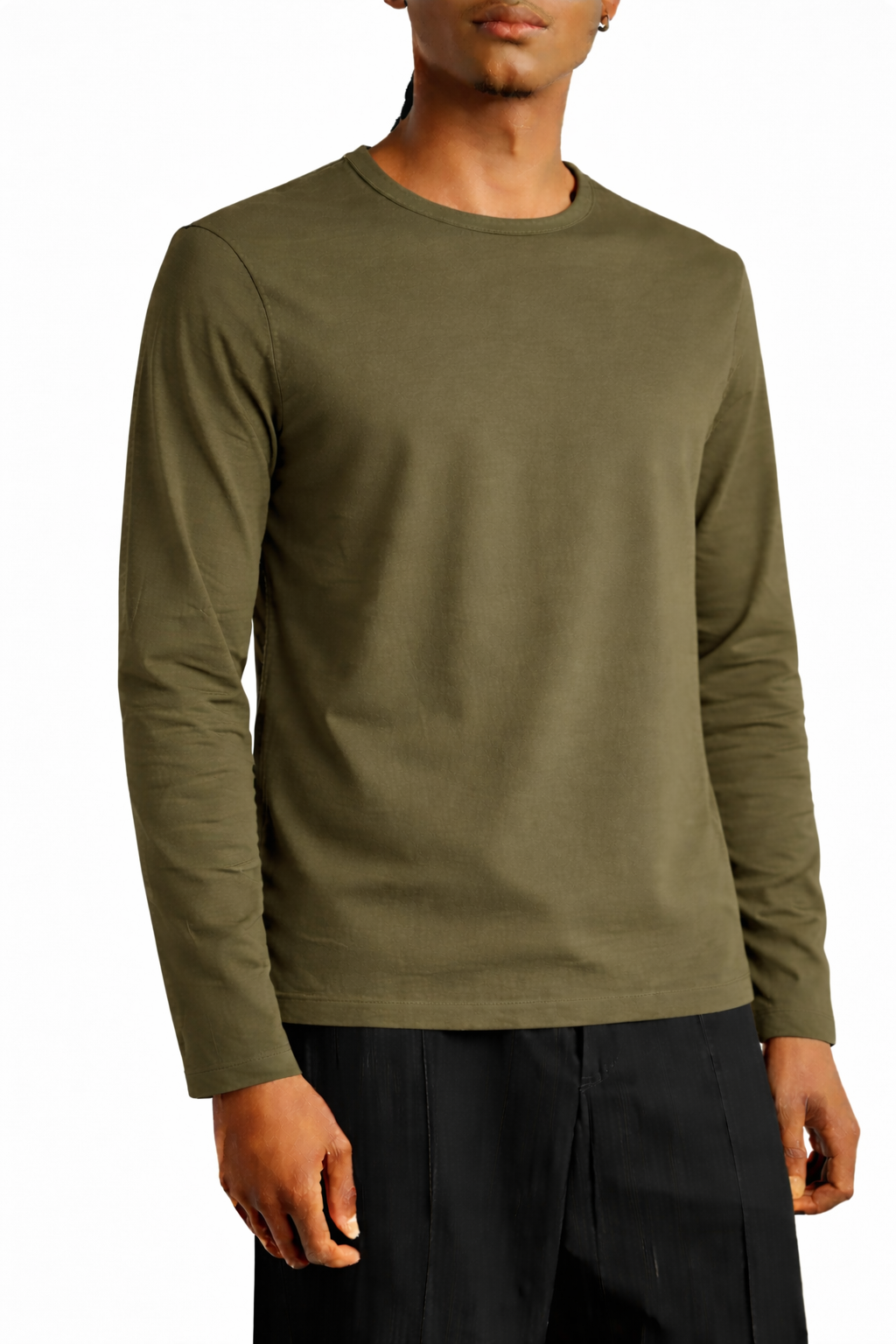 Pull manches longues – Vert Militaire Essentiel